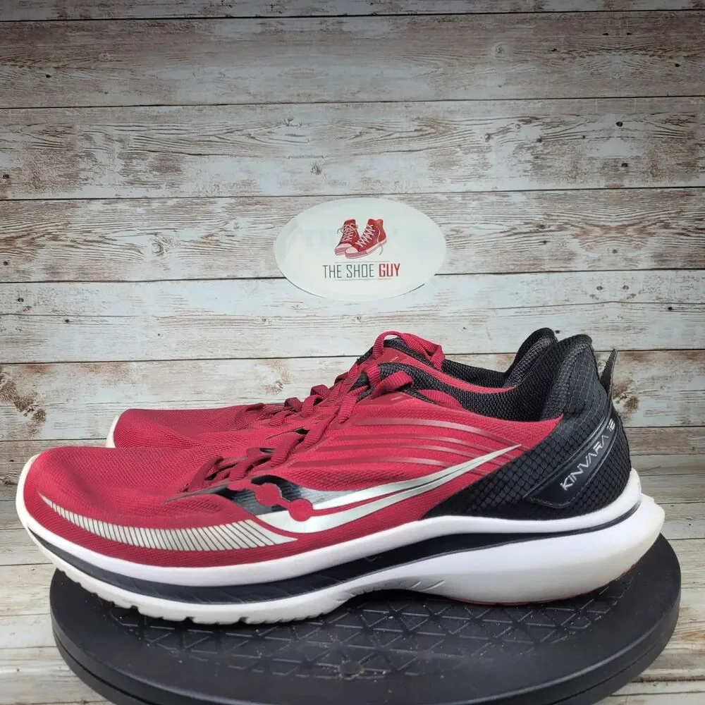 Saucony Kinvara 12 Sneakers Women Size 10 Vibrant Red Mesh PWR RUN Lace Up Shoes